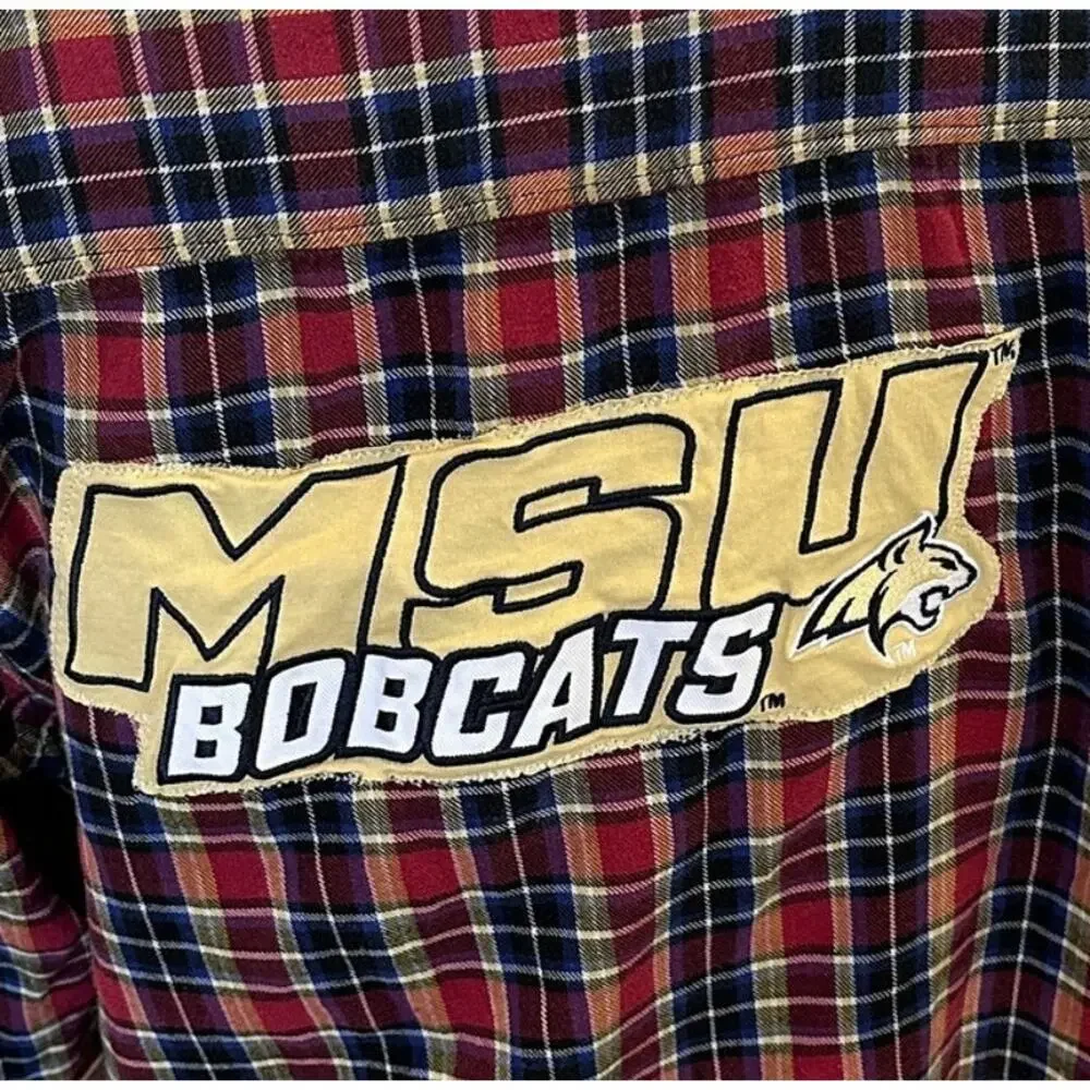 Montana State University Bobcats Plaid Flannel Shirt XL Football MSU Tailgate